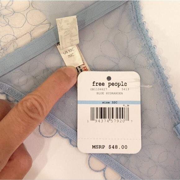 NWT Free People Lucia Underwire Bra Blue - Picture 11 of 12